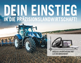 Premo+ RTK Lenksystem mit New Holland Traktor Bild