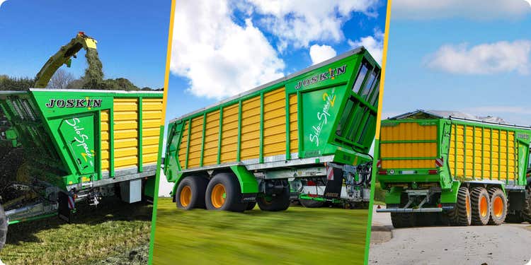 Joskin Silo-Spacer2 drei verschiedene Ansichten auf einem Feld